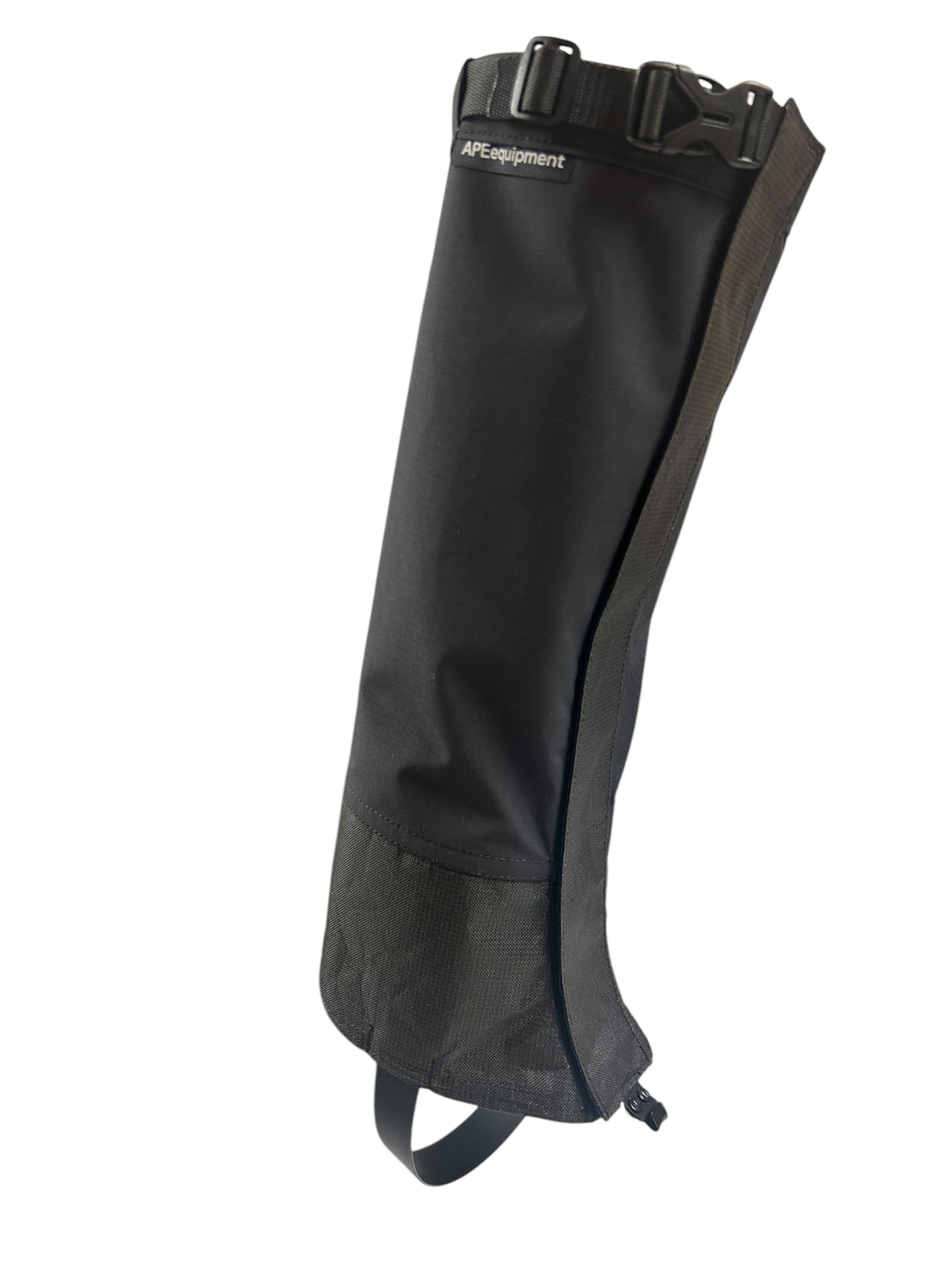 Black gaiter with APEX equipment branding on a white background