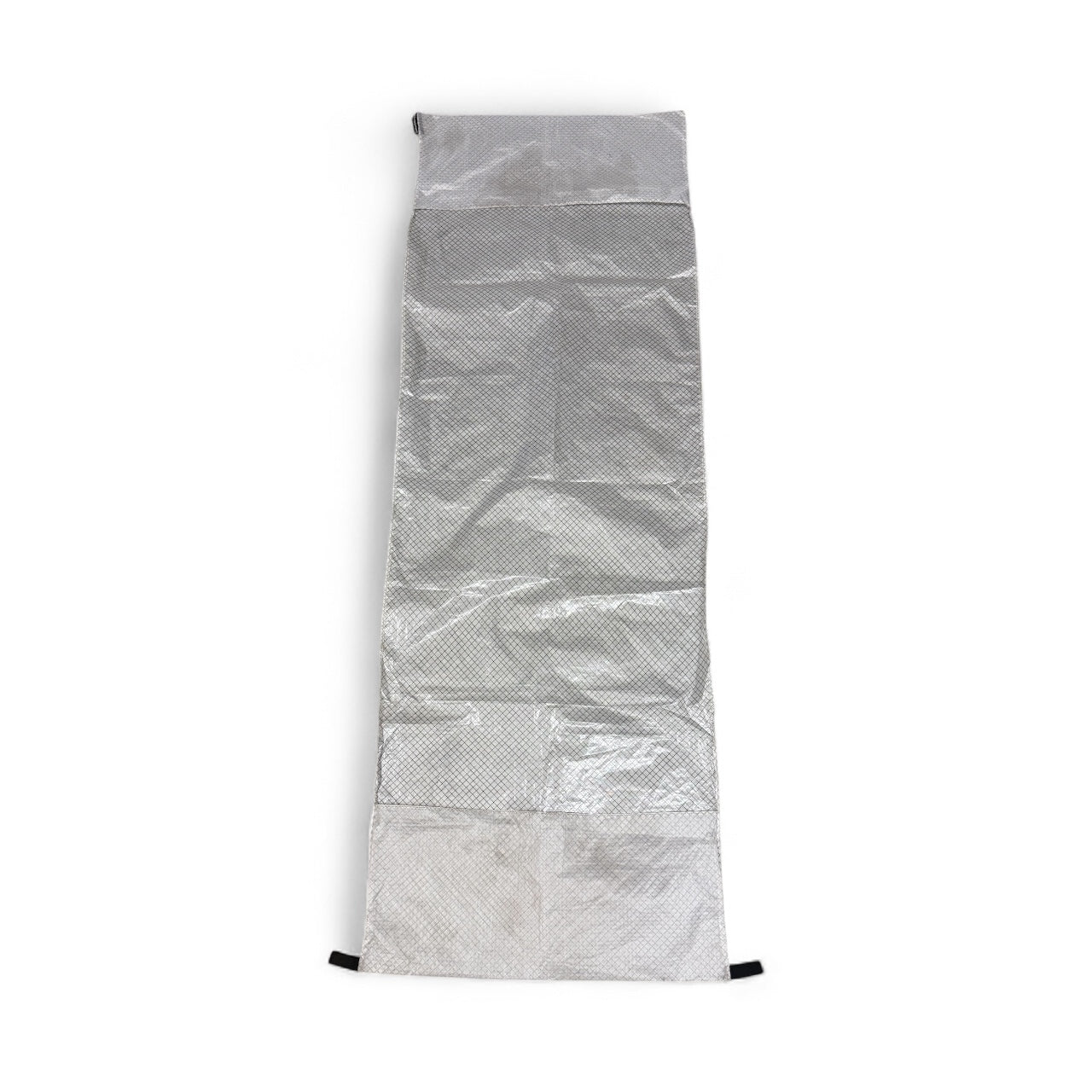 Gray sleeping bag on a white background